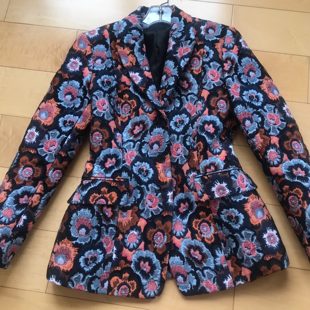 Theory tailored floral jacket